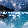 上海人才引进审核通过概率有多大