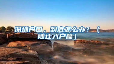 深圳落户“秒批”方案21日试运行 扩大至4种人才
