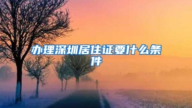 办理深圳居住证要什么条件