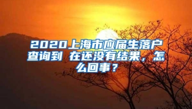 2020上海市应届生落户查询到現在还没有结果，怎么回事？