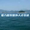 着力做好国外人才引进