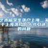 艺术留学生落户上海，关于上海落户（人才引进）的问题