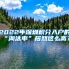 深圳积分入户细则买房、入学趁早作打算附买房资格和贷款首付比例