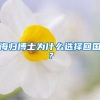 海归博士为什么选择回国？
