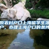 原农村户口上海留学生落户，办理上海户口的条件