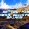 一类博士无限制、二类院校看排名，2020留学生落户上海政策