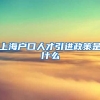 上海户口人才引进政策是什么