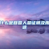 什么是回国人员证明及用途